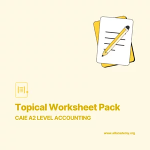 Accounting A2 Topical Worksheet Pack