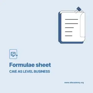 Business Formulae Sheet AS